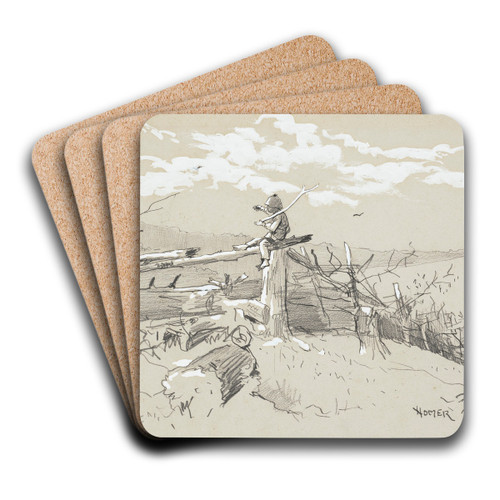Boy with a Stick by Winslow Homer Art Drink Coaster set Boy with a Stick by Winslow Homer Art Drink Coaster set