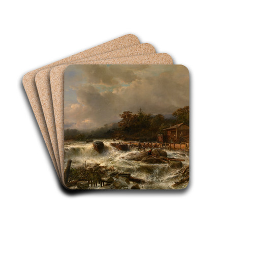 Waterfall in Norway by Jacob Jacobs Drink Coasters - set of 4
