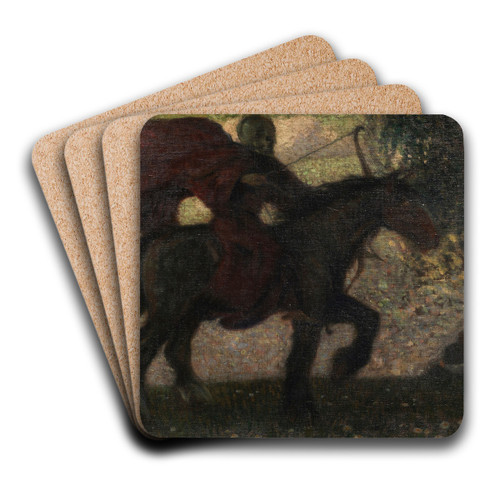 Tod und Liebespaar by Franz von Stuck Art Drink Coaster set