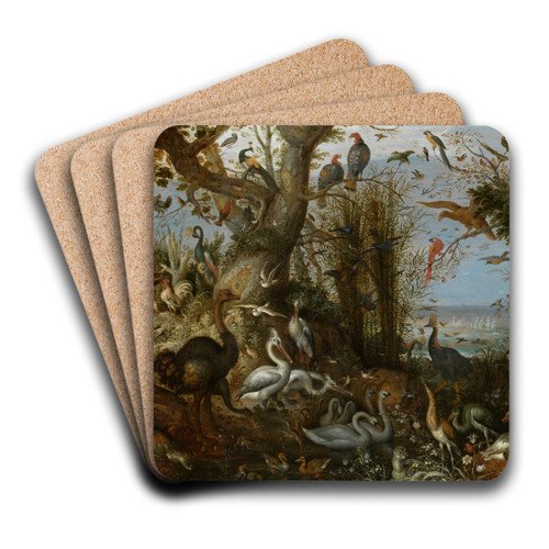 Poultry by Roelant Savery Art Drink Coaster set