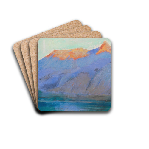 Gardasee mit Blick auf den Monte Baldo by Lesser Ury Drink Coasters - set of 4 Gardasee mit Blick auf den Monte Baldo by Lesser Ury Drink Coasters - set of 4