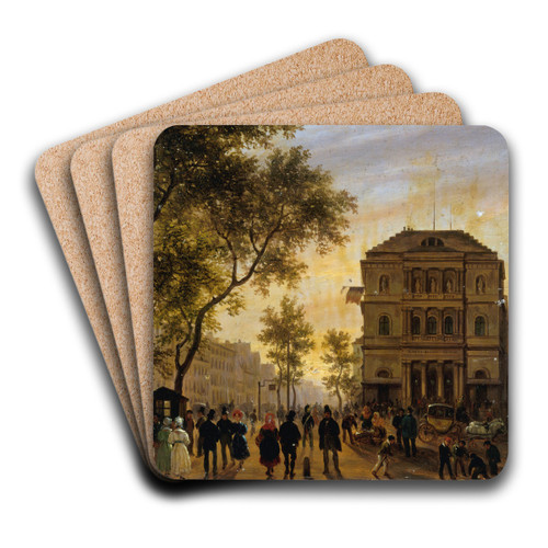 Le Thtre de l'Ambigu-Comique et le boulevard Saint-Martin by Giuseppe Canella Art Drink Coaster set Le Thtre de l'Ambigu-Comique et le boulevard Saint-Martin by Giuseppe Canella Art Drink Coaster set