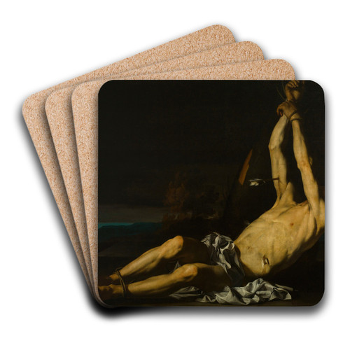 Martyrdom of St. Sebastian by Jusepe de Ribera Art Drink Coaster set
