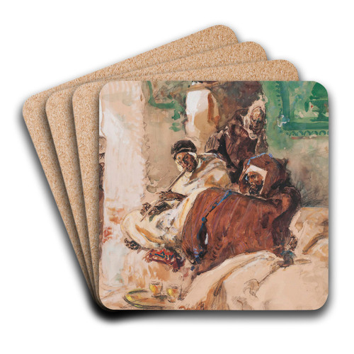 Smokers Resting by Henri milien Rousseau Art Drink Coaster set Smokers Resting by Henri milien Rousseau Art Drink Coaster set