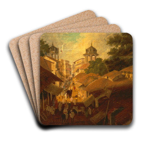 Street in Patna by Sir Charles D'Oyly Art Drink Coaster set