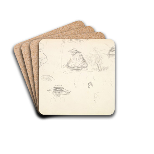 Sketches of Figures by Frederic Leighton Drink Coasters - set of 4