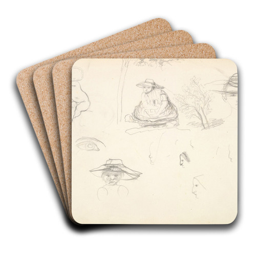 Sketches of Figures by Frederic Leighton Art Drink Coaster set