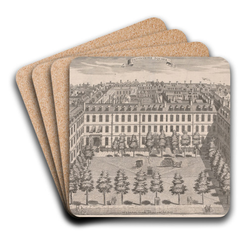 Devonshire Square by Sutton Nicholls Art Drink Coaster set