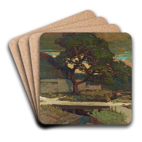 Corral at Fredericksburg, Nimitz Hotel by Edward G. Eisenlohr Art Drink Coaster set