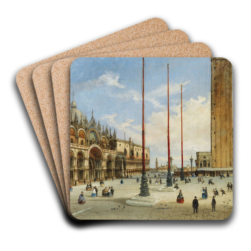 Vue de Venise by Giovanni Grubacs Art Drink Coaster set Vue de Venise by Giovanni Grubacs Art Drink Coaster set