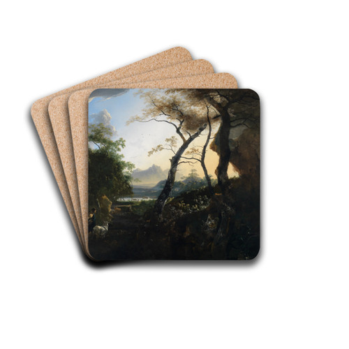 Forest landscape with shepherds by Adam Pynacker Drink Coasters - set of 4