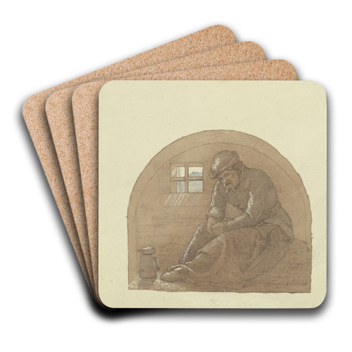 Old man in prison by Karl Friedrich Harveng Art Drink Coaster set Old man in prison by Karl Friedrich Harveng Art Drink Coaster set