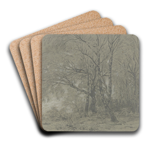 A sapling birch grove by Jakob Maurer Art Drink Coaster set