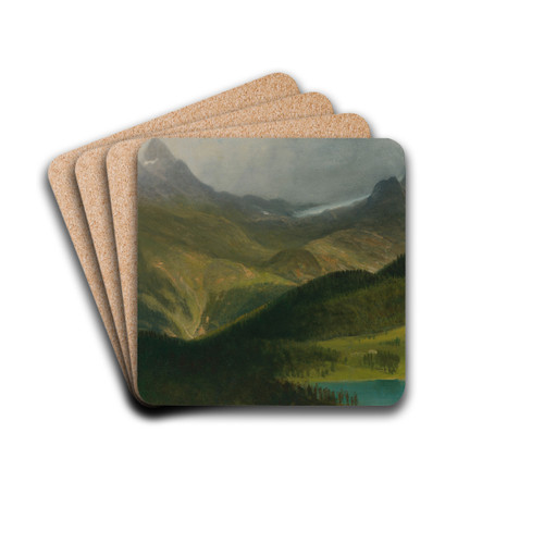 Mountain Landscape by Albert Bierstadt Drink Coasters - set of 4