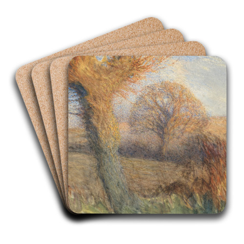 Winter evening by Sir George Clausen Art Drink Coaster set