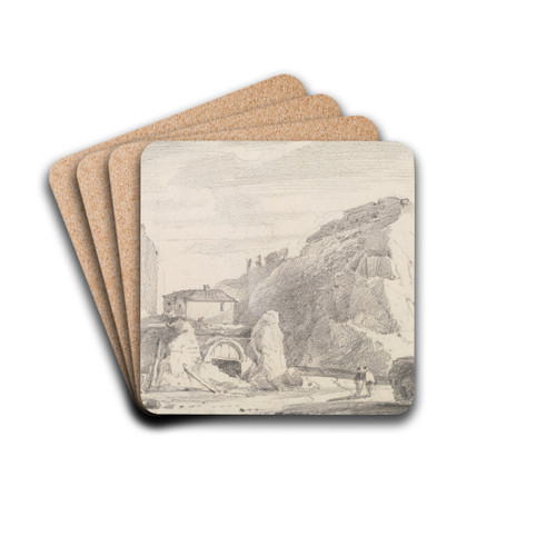 Part of the West Cliff, Hastings, 8 October 1820 by Thomas Hastings Drink Coasters - set of 4 Part of the West Cliff, Hastings, 8 October 1820 by Thomas Hastings Drink Coasters - set of 4