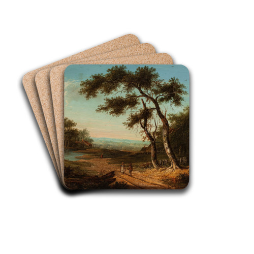 Figures on a Sunlit Country Road by Patrick Nasmyth Drink Coasters - set of 4 Figures on a Sunlit Country Road by Patrick Nasmyth Drink Coasters - set of 4