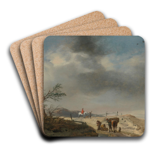 Dune Landscape With Figures by Philips Wouwerman Art Drink Coaster set