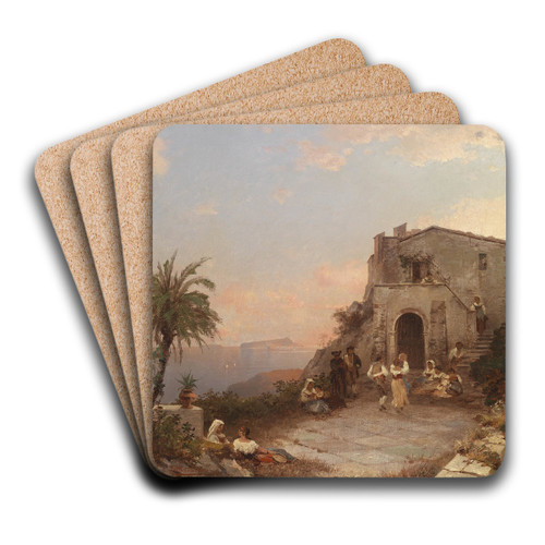 Sommerfest in Italien by Franz Richard Unterberger Art Drink Coaster set