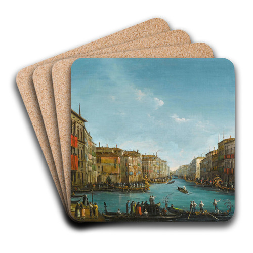 The Regatta on Grand Canal, Venice by Giuseppe Bernardino Bison Art Drink Coaster set
