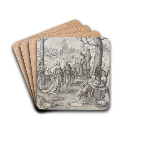 The Dance of Saint Mary Magdalene by Lucas Van Leyden Drink Coasters - set of 4 The Dance of Saint Mary Magdalene by Lucas Van Leyden Drink Coasters - set of 4