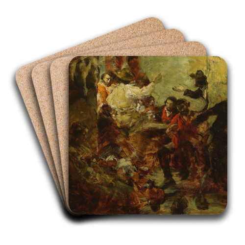 Tavern in Rome, sketch by Aleksander Gierymski Art Drink Coaster set