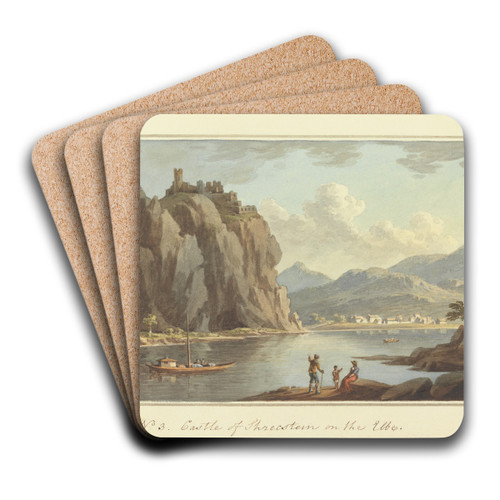 Castle of Schrecstein on the Elbe by John Warwick Smith Art Drink Coaster set