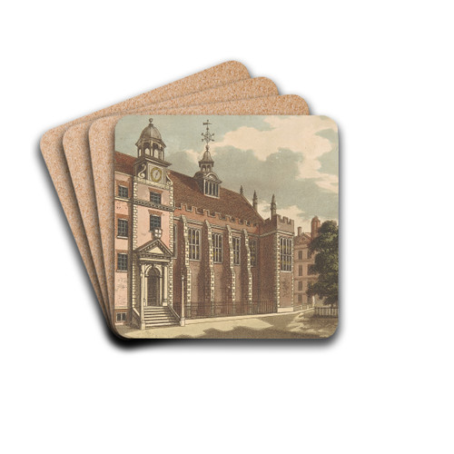 North Front of Temple Hall by Samuel Ireland Drink Coasters - set of 4