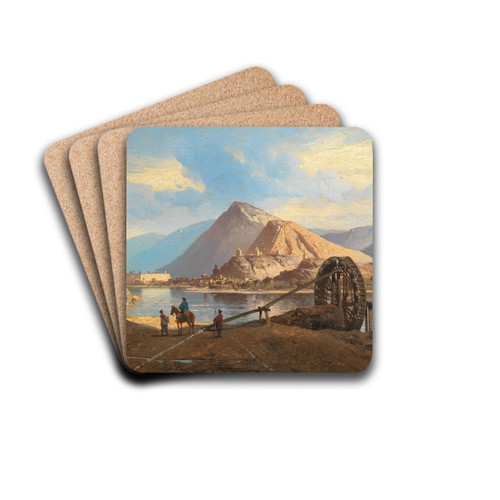 Partie aus Sdasien by Carl Hasch Drink Coasters - set of 4 Partie aus Sdasien by Carl Hasch Drink Coasters - set of 4