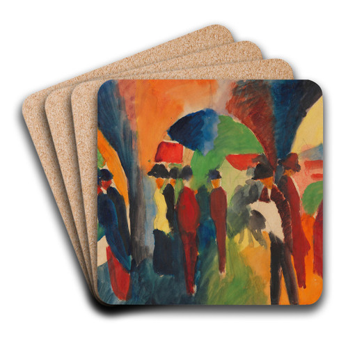 Unter den Lauben von Thun (Ein Spaziergngermotiv) by August Macke Art Drink Coaster set