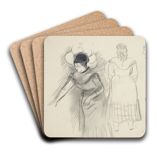 Sketches of Caf Singers by Edgar Degas Art Drink Coaster set