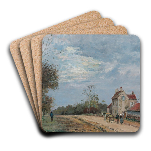 La Maison De Monsieur Musy, Route De Marly, Louveciennes by Camille Pissarro Art Drink Coaster set