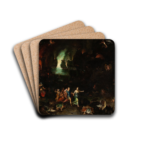 Aeneas And The Cumaean Sibyl In The Underworld by Jan Brueghel The Elder Drink Coasters - set of 4