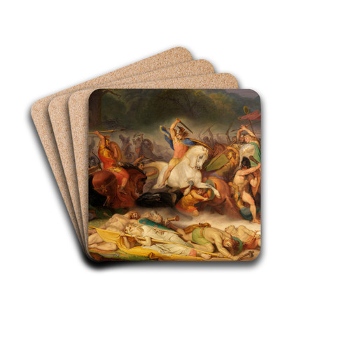 Die Hermannsschlacht im Teutoburger Wald by Wilhelm Lindenschmit Drink Coasters - set of 4