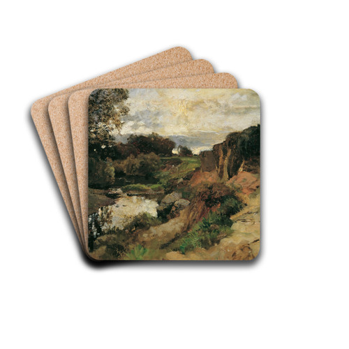 Am Tullnbach bei Plankenberg by Emil Jakob Schindler Drink Coasters - set of 4