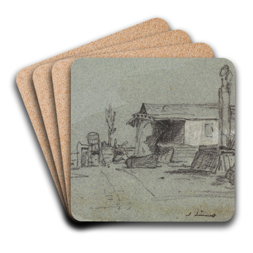 A Scene in the Edgware Road, London by John Linnell Art Drink Coaster set