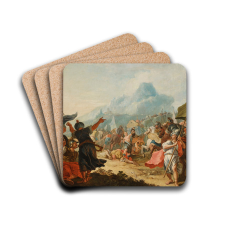 The Triumph of David by Francesco Fontebasso Drink Coasters - set of 4 The Triumph of David by Francesco Fontebasso Drink Coasters - set of 4