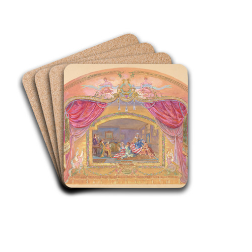 Theatrical Painting by Gilbert Sackerman Drink Coasters - set of 4