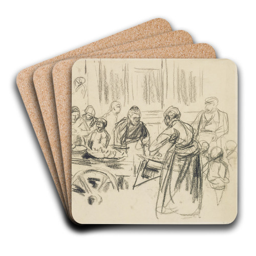 Studie zur Judengasse Amsterdam by Max Liebermann Art Drink Coaster set