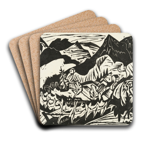 Tessiner Landschaft by Hermann Scherer Art Drink Coaster set