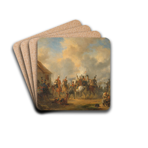 The Battle of Bautersem during the Ten Days Campaign by Nicolaas Pieneman Drink Coasters - set of 4