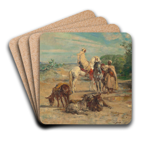 Arabs on horseback by Henri milien Rousseau Art Drink Coaster set Arabs on horseback by Henri milien Rousseau Art Drink Coaster set
