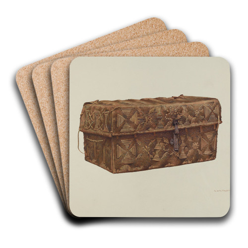 Cowhide Trunk by Robert W.R. Taylor Art Drink Coaster set