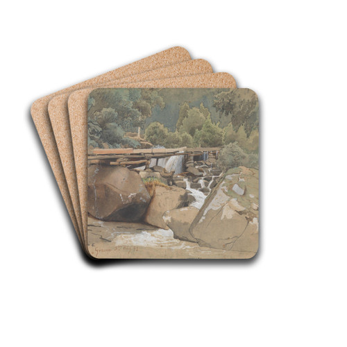 Untitled by Hans Gude Drink Coasters - set of 4