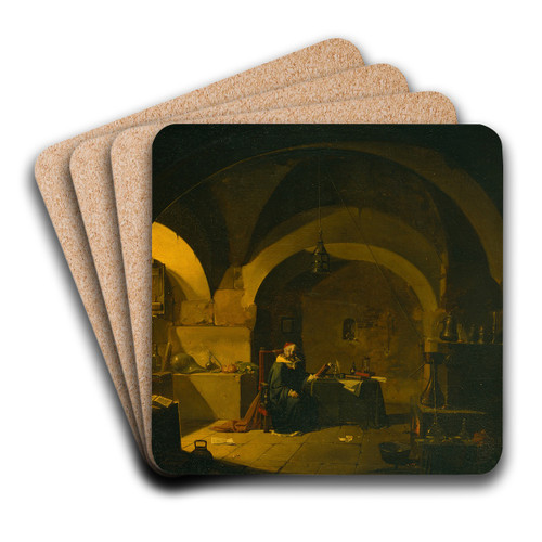 A Chemist In His Laboratory by Vincenzo Giovannini Art Drink Coaster set A Chemist In His Laboratory by Vincenzo Giovannini Art Drink Coaster set