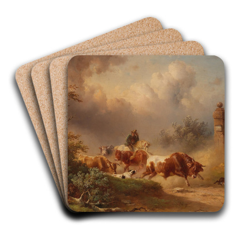 Returning Home With An Approaching Storm by Edmund Mahlknecht Art Drink Coaster set Returning Home With An Approaching Storm by Edmund Mahlknecht Art Drink Coaster set