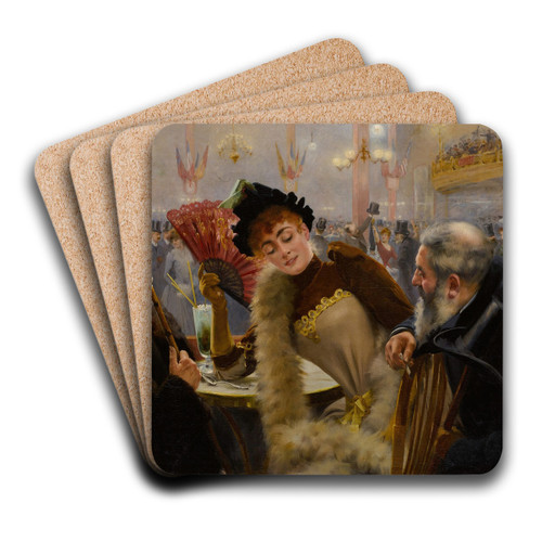 Suzanne by Pierre Andr Brouillet Art Drink Coaster set Suzanne by Pierre Andr Brouillet Art Drink Coaster set