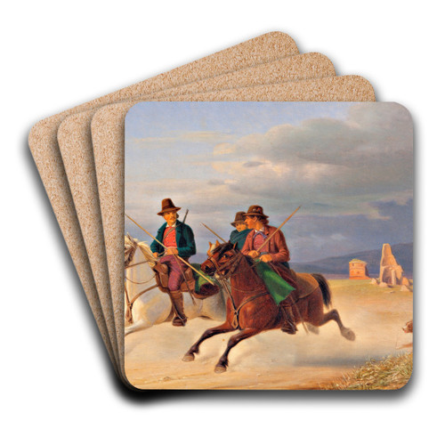 Three riding campagnols by Jrgen Sonne Art Drink Coaster set