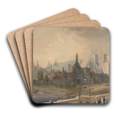 View of Westminster Hall and Abbey from the Bridge by John Gendall Art Drink Coaster set