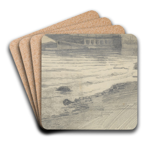 Water's Edge by John Singer Sargent Art Drink Coaster set Water's Edge by John Singer Sargent Art Drink Coaster set